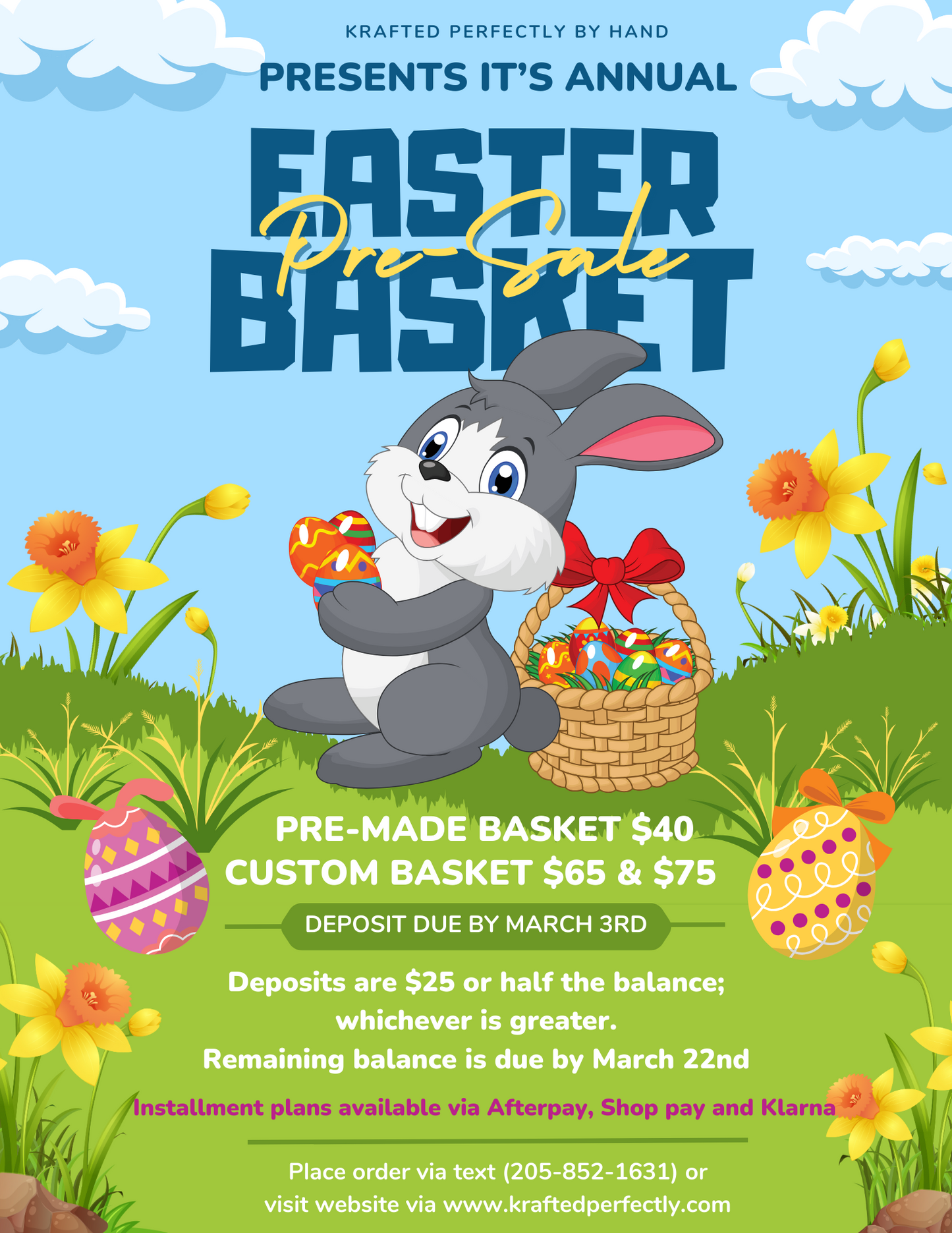 Custom Easter Basket PreOrder (Remaining Balance)