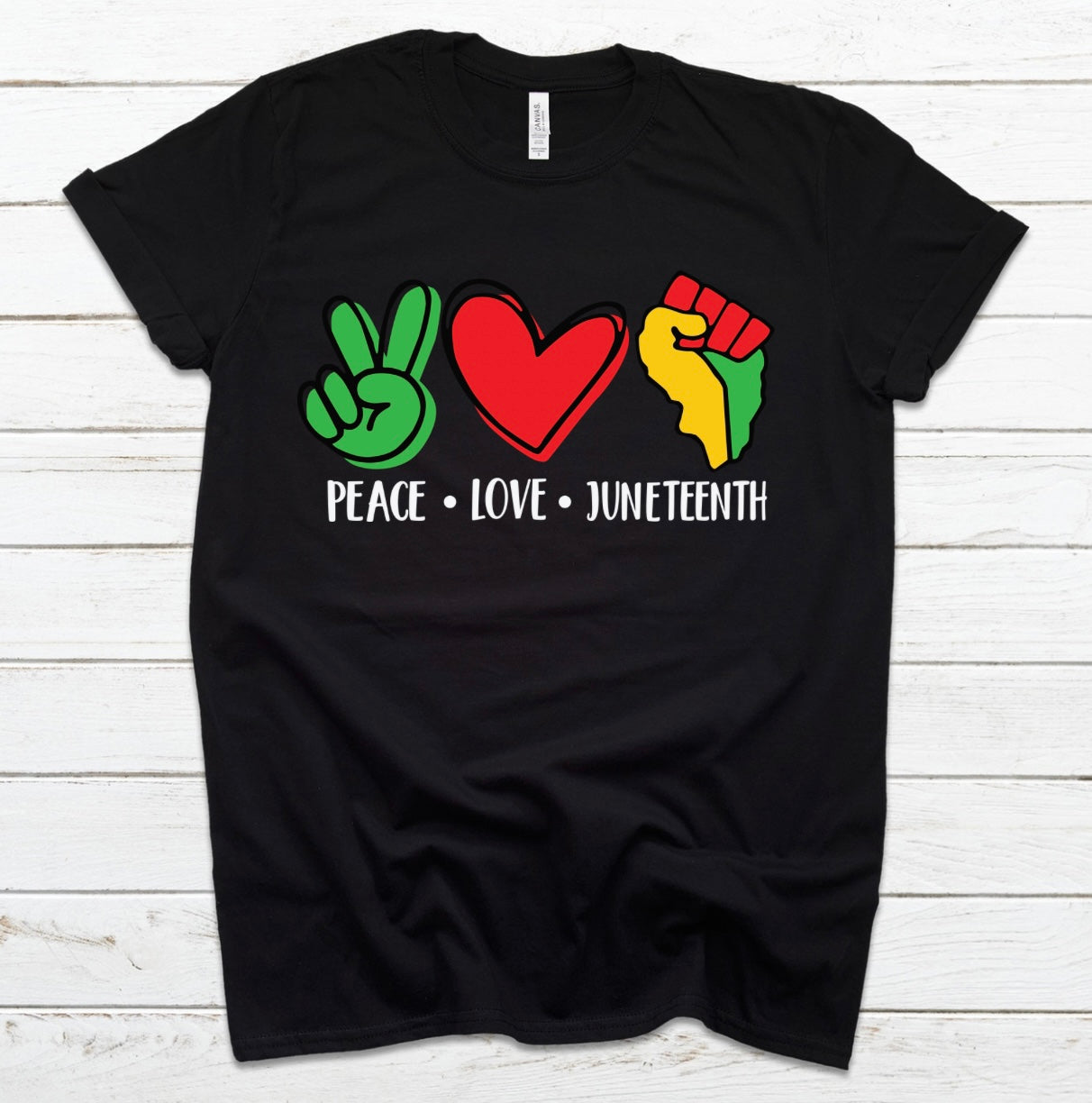 Peace, Love, Juneteenth T-shirt